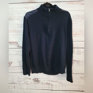 Mens Michael Kors XL Quarter Zip Navy Blue Pullover